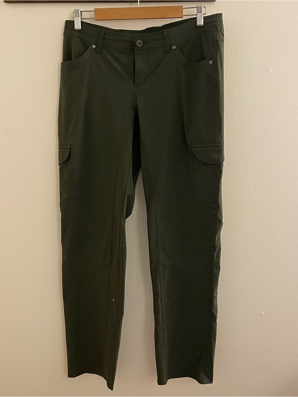 KÜHL Women’s Olive Green Cargo Hiking Pants Size 12 Regular Adjustable Waist Out